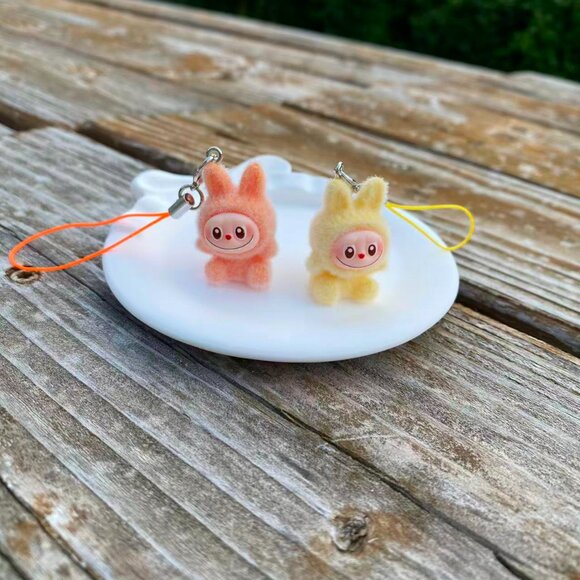 8 PCs Very Mini Handmade Fuzzy Labubu Pendant Keychain/Phone Charm-1.1" Bunny - Picture 6 of 16